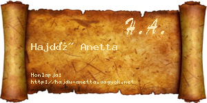Hajdú Anetta névjegykártya